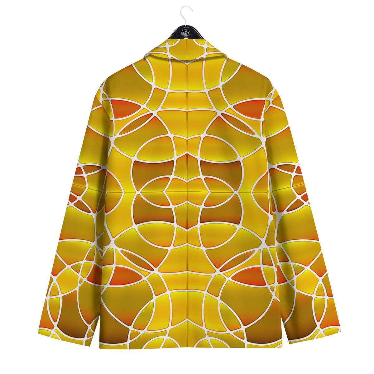 Stained Glass Mosaic Yellow Print Pattern Men's Sport Coat-grizzshop