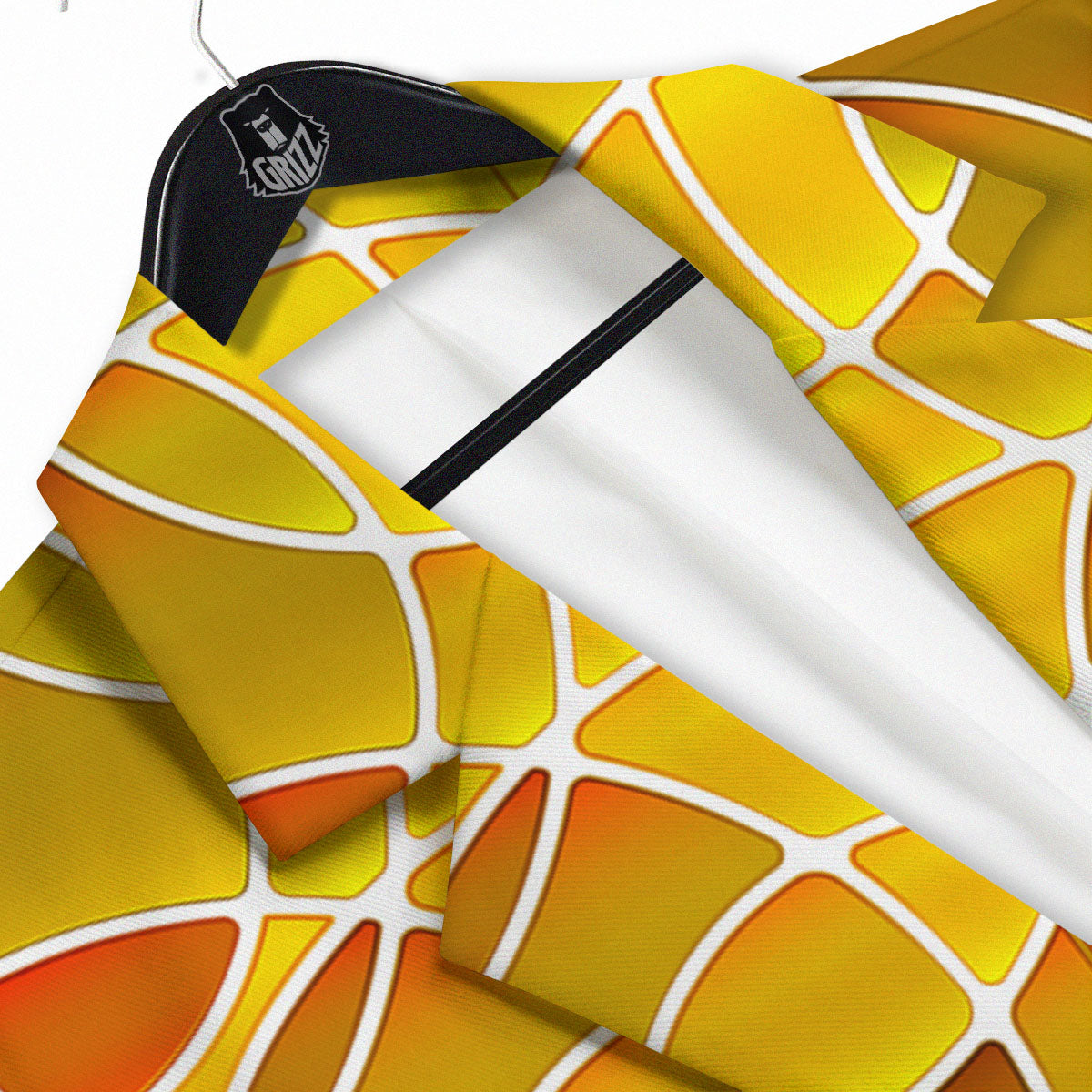 Stained Glass Mosaic Yellow Print Pattern Men's Sport Coat-grizzshop