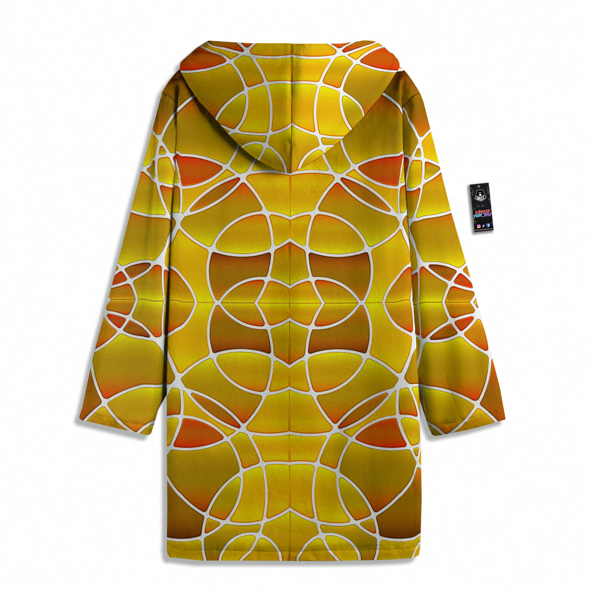 Stained Glass Mosaic Yellow Print Pattern Men's Windbreaker Jacket-grizzshop