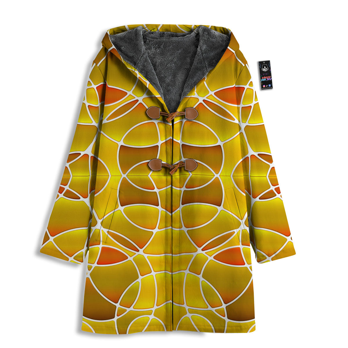 Stained Glass Mosaic Yellow Print Pattern Men's Windbreaker Jacket-grizzshop