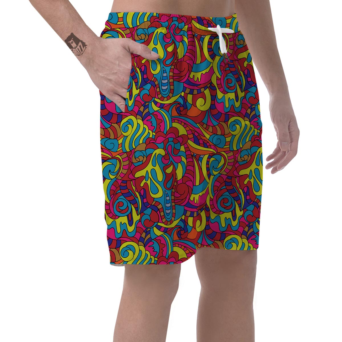 Stained Glass Psychedelic Trippy Men's Shorts-grizzshop