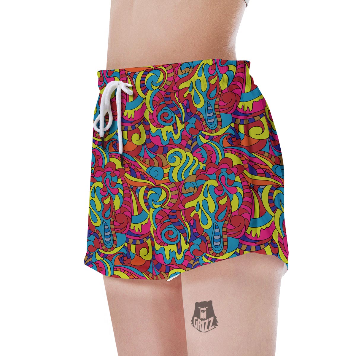 Stained Glass Psychedelic Trippy Women's Shorts-grizzshop