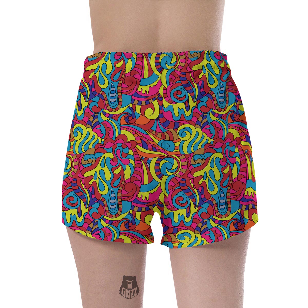 Stained Glass Psychedelic Trippy Women's Shorts-grizzshop