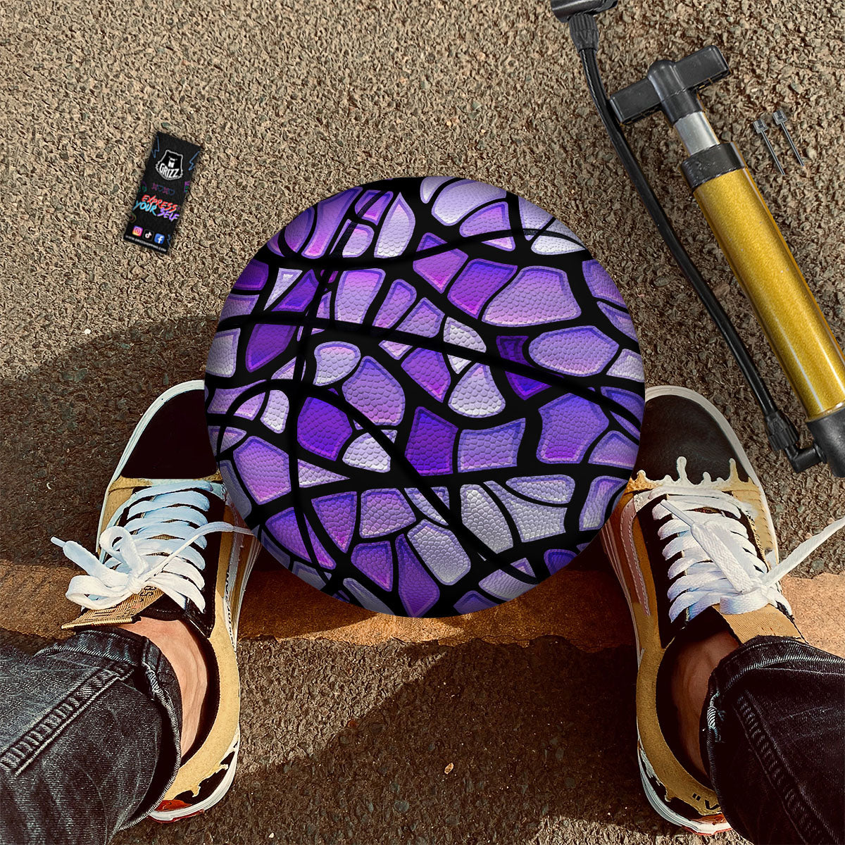Sun And Vintage Moon Print Basketball