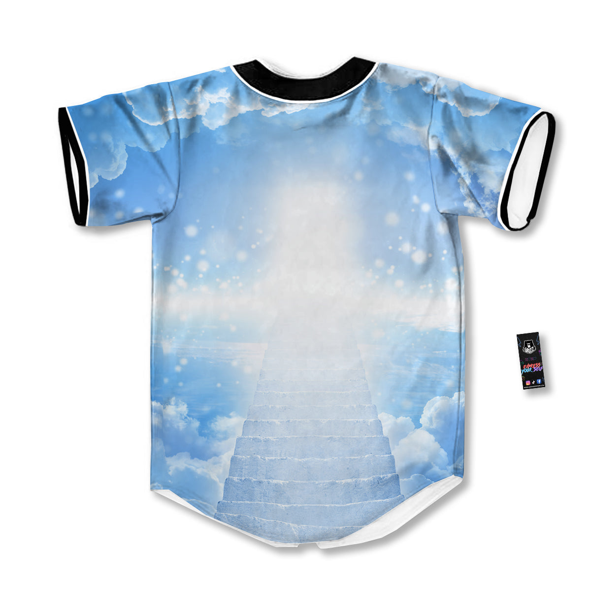 Stairs To Heaven Print Baseball Jersey-grizzshop