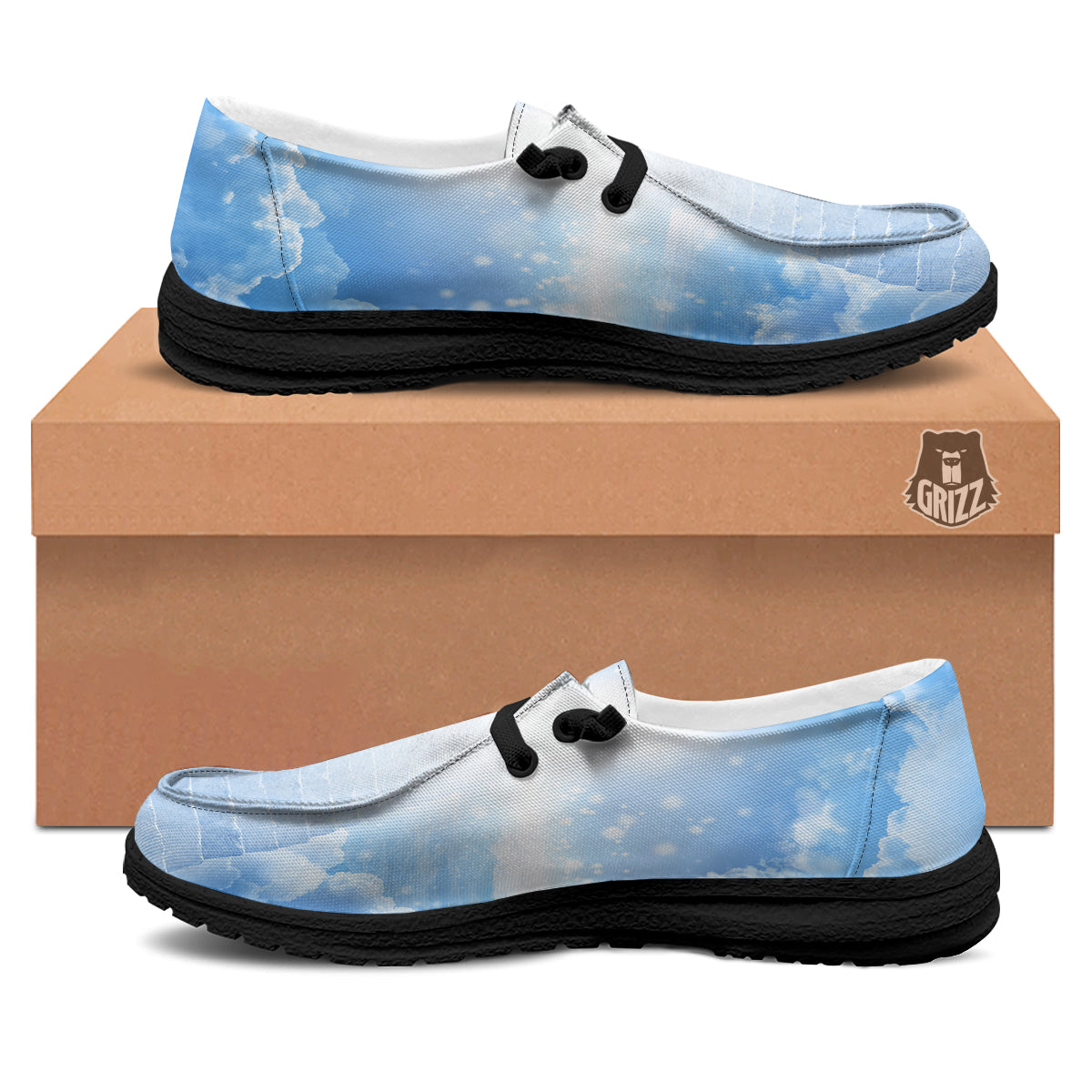 Stairs To Heaven Print Black Loafers-grizzshop