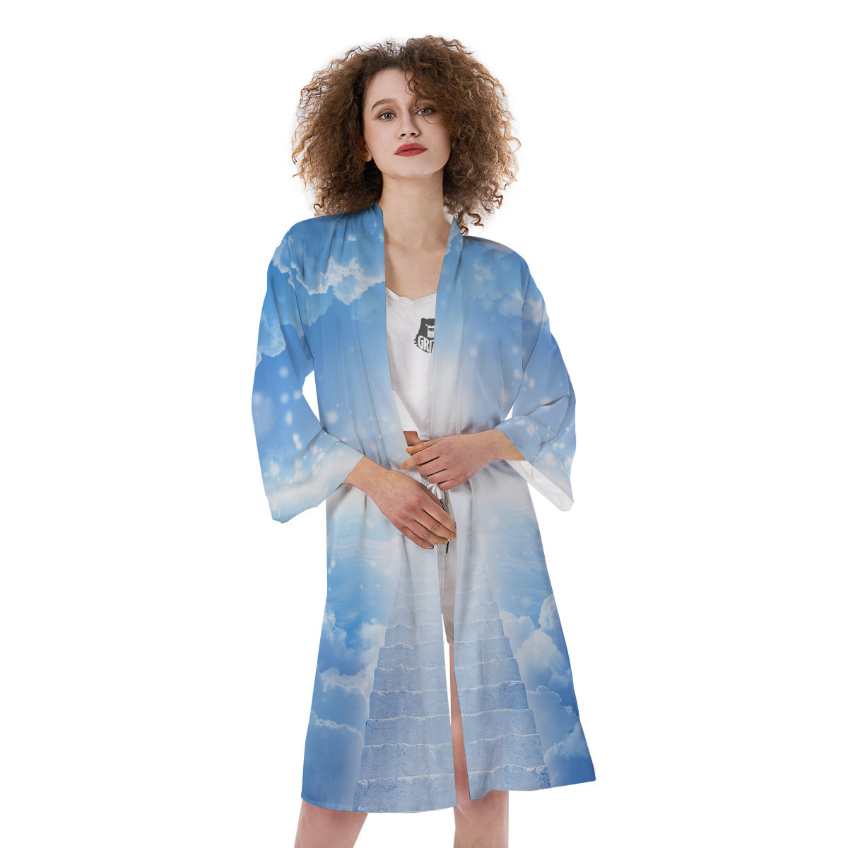 Stairs To Heaven Print Kimono-grizzshop