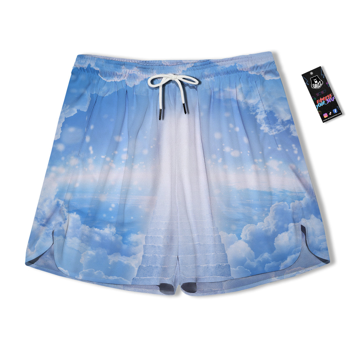 Stairs To Heaven Print Men's Running Shorts-grizzshop