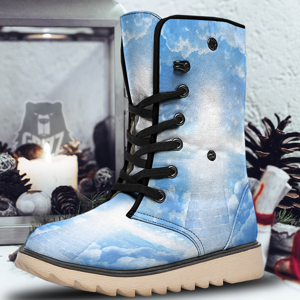 Stairs To Heaven Print Snow Boots-grizzshop