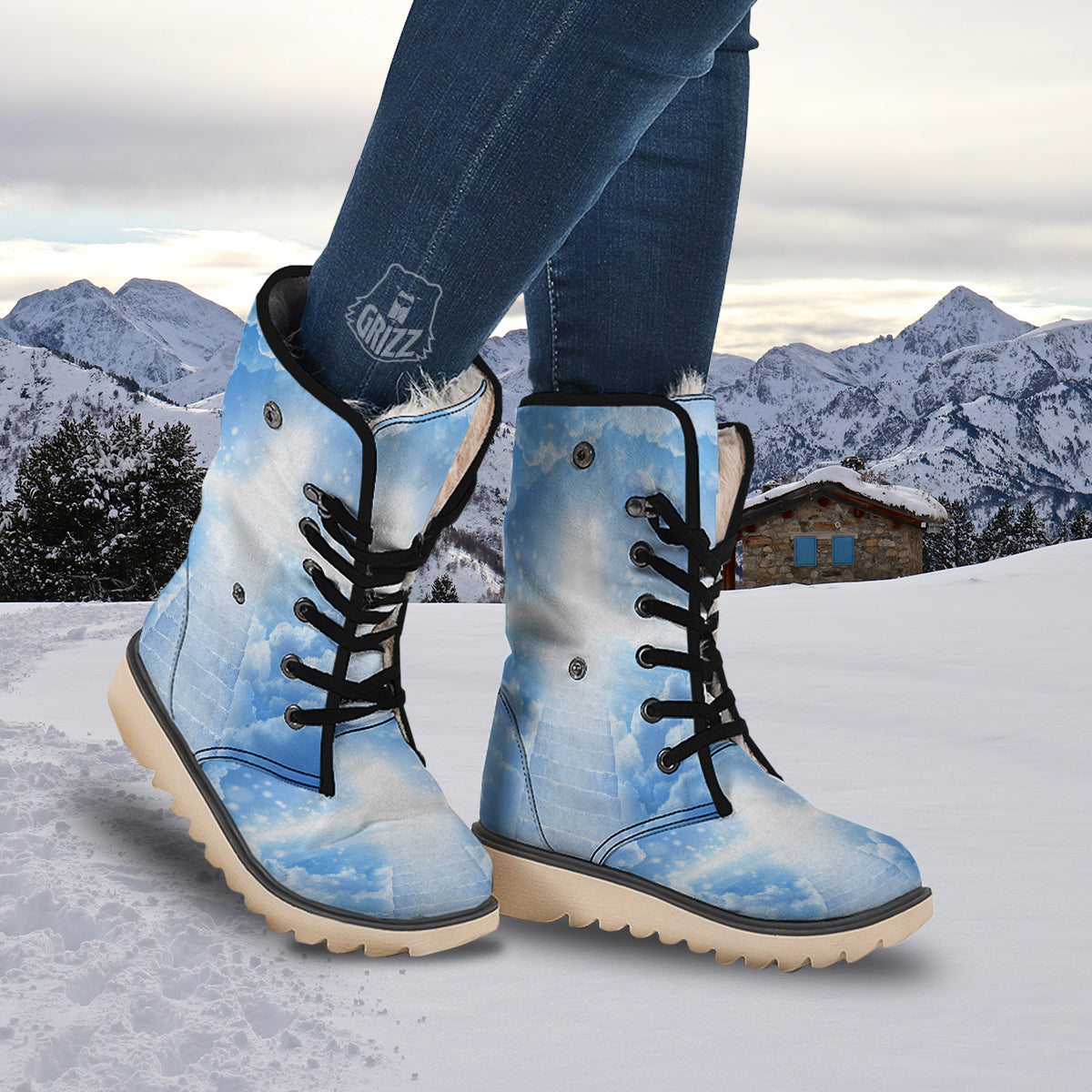 Stairs To Heaven Print Snow Boots-grizzshop