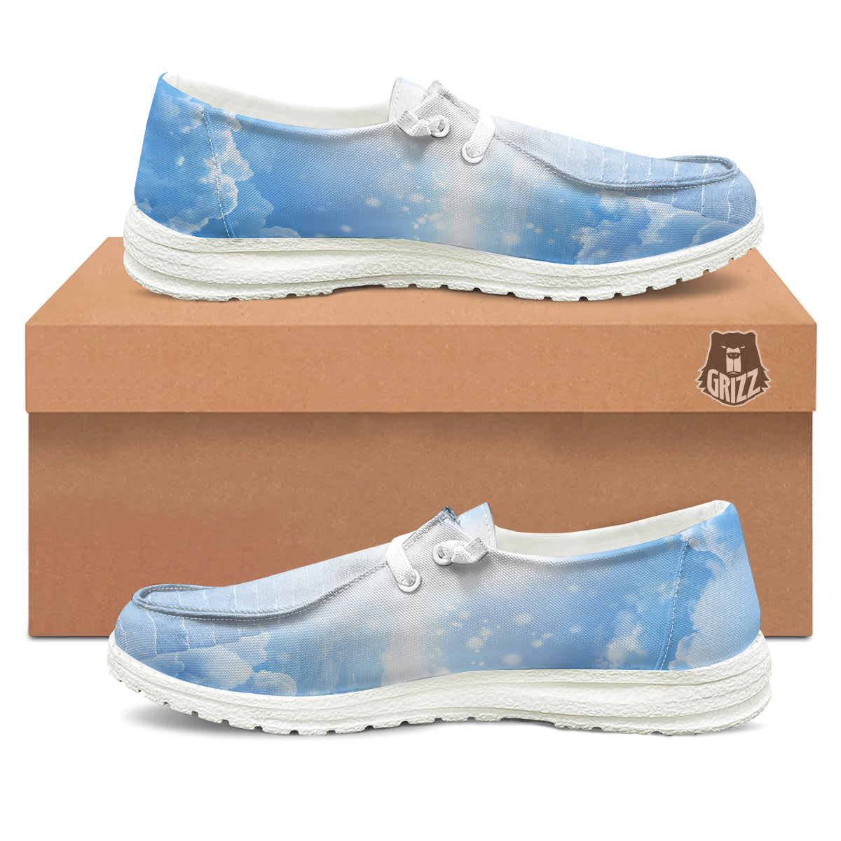 Stairs To Heaven Print White Loafers-grizzshop