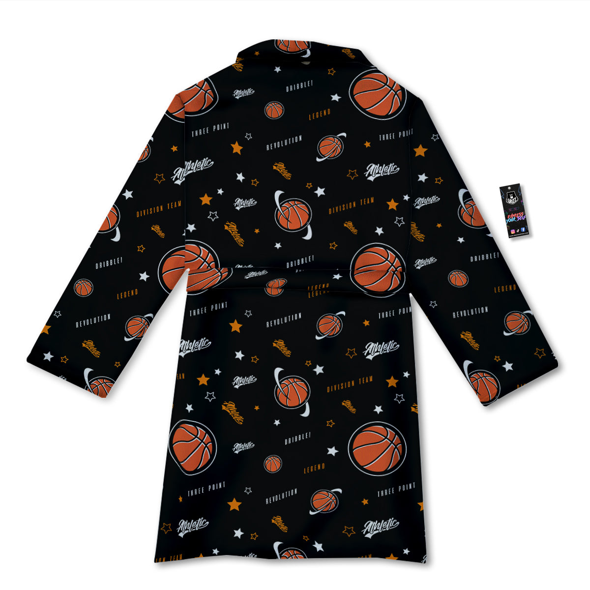 Star And Basketball Print Pattern Bathrobe-grizzshop