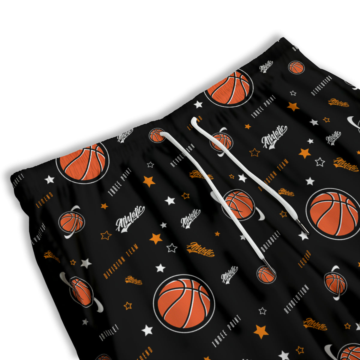 Star And Basketball Print Pattern Men's Athletic Shorts