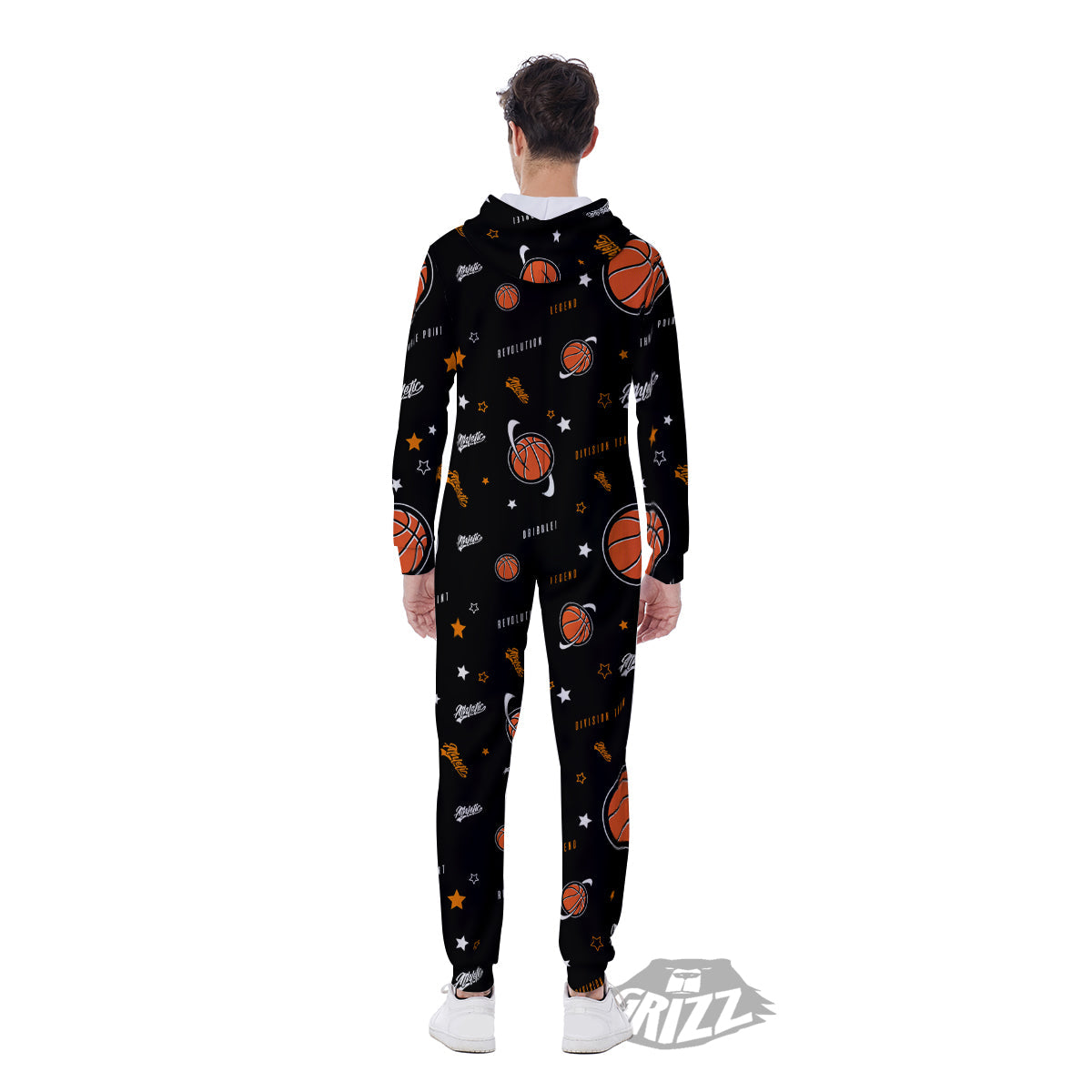 Star And Basketball Print Pattern Men's Jumpsuit-grizzshop