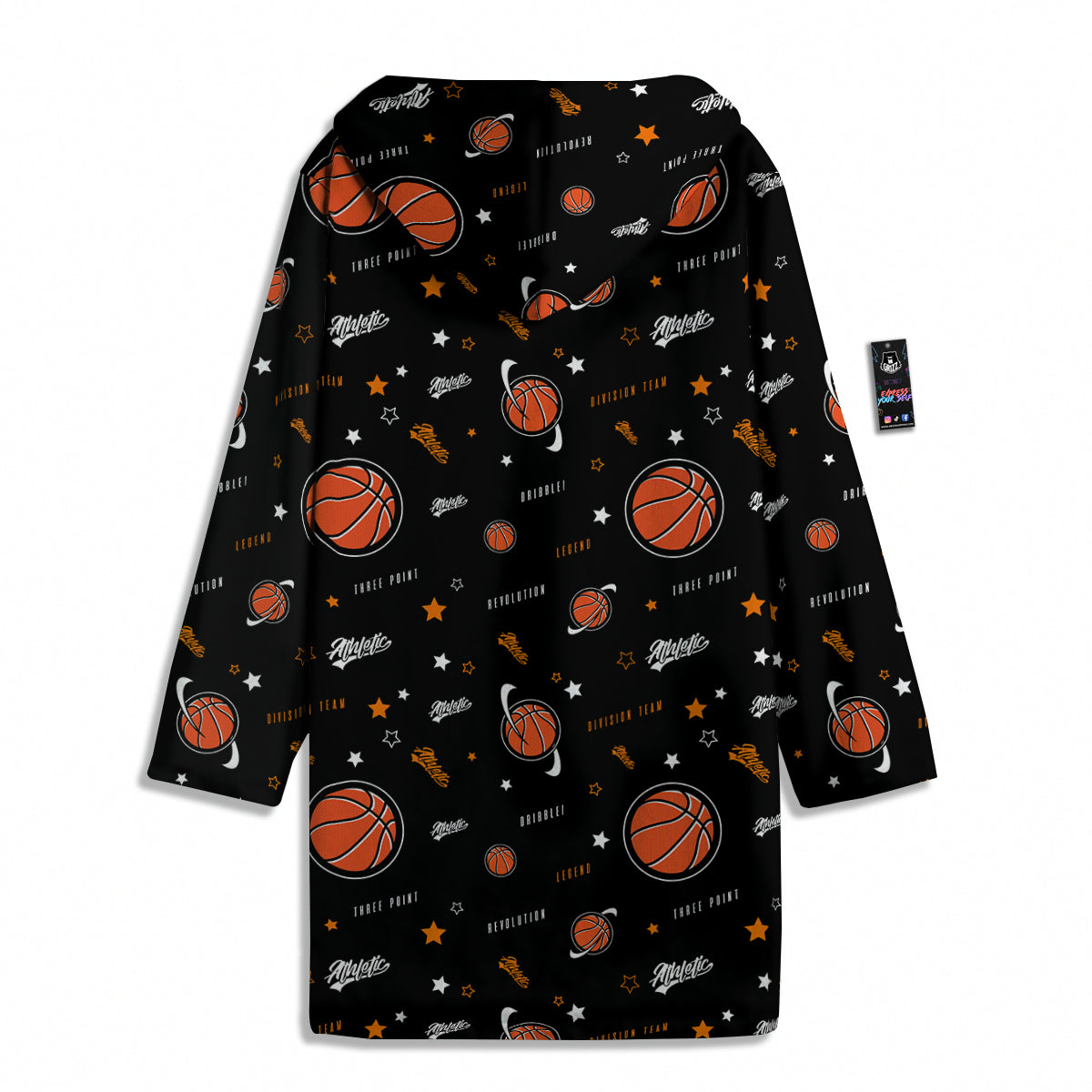 Star And Basketball Print Pattern Men's Windbreaker Jacket-grizzshop