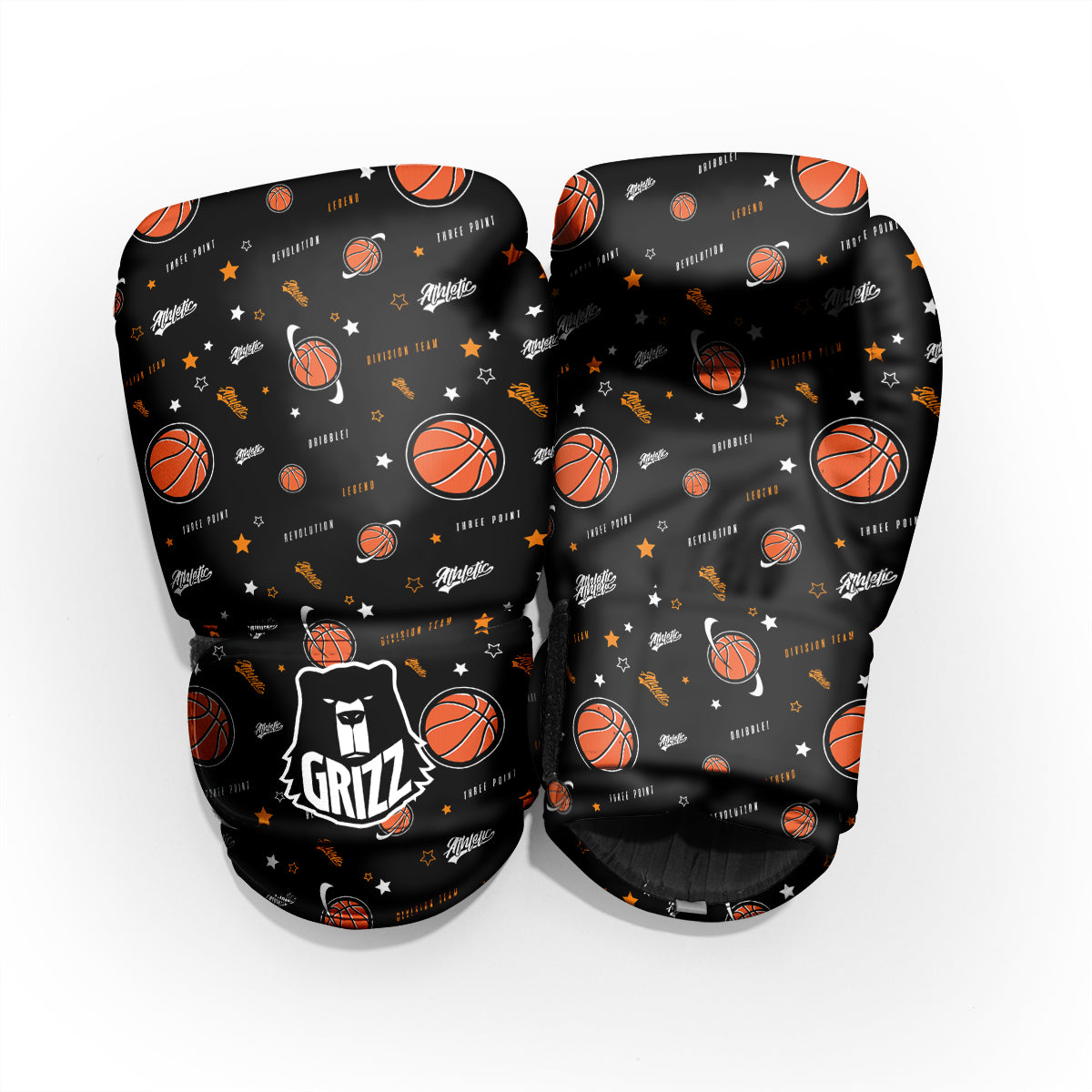 Star And Basketball Print Pattern Pro Boxing Glove