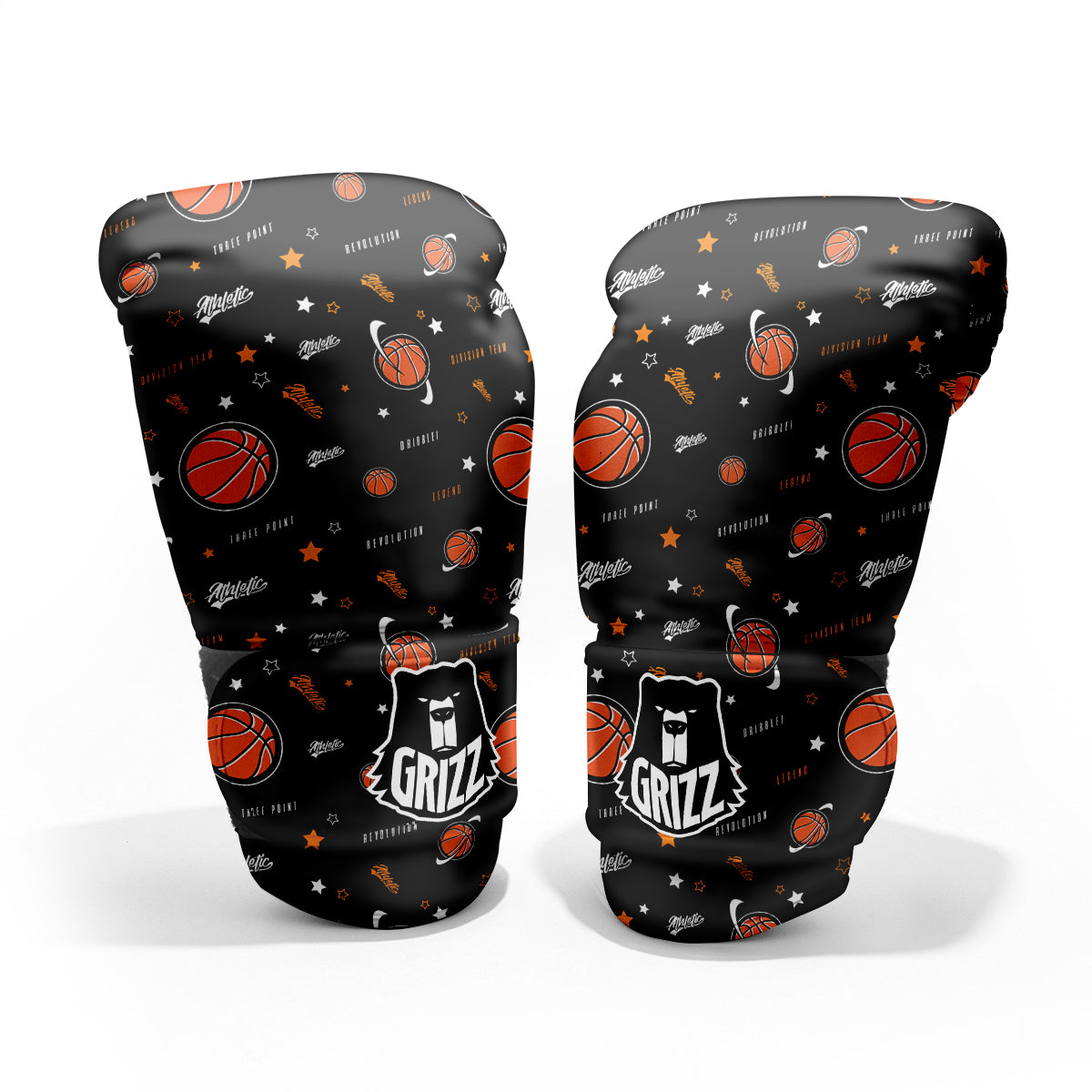 Star And Basketball Print Pattern Pro Boxing Glove