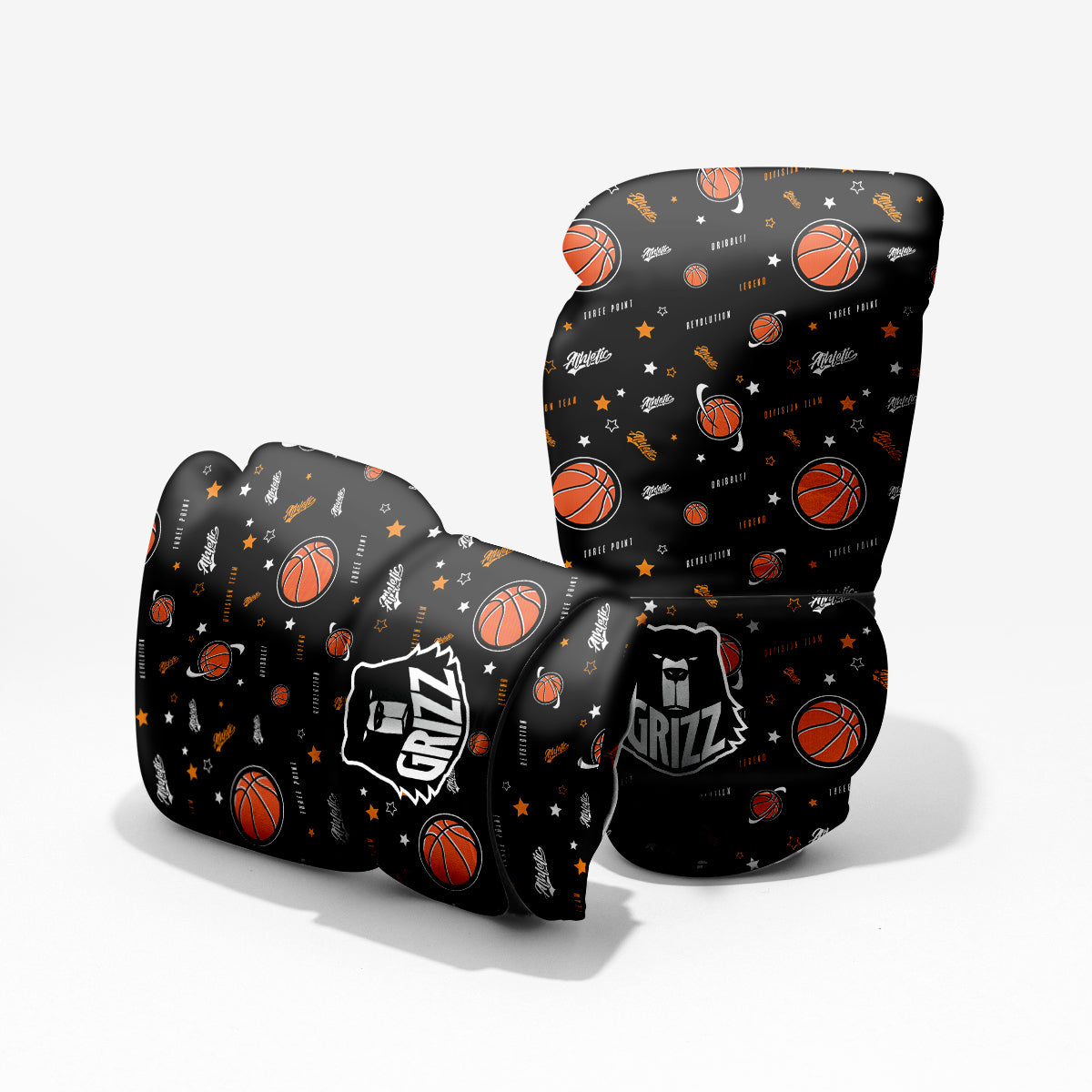 Star And Basketball Print Pattern Pro Boxing Glove