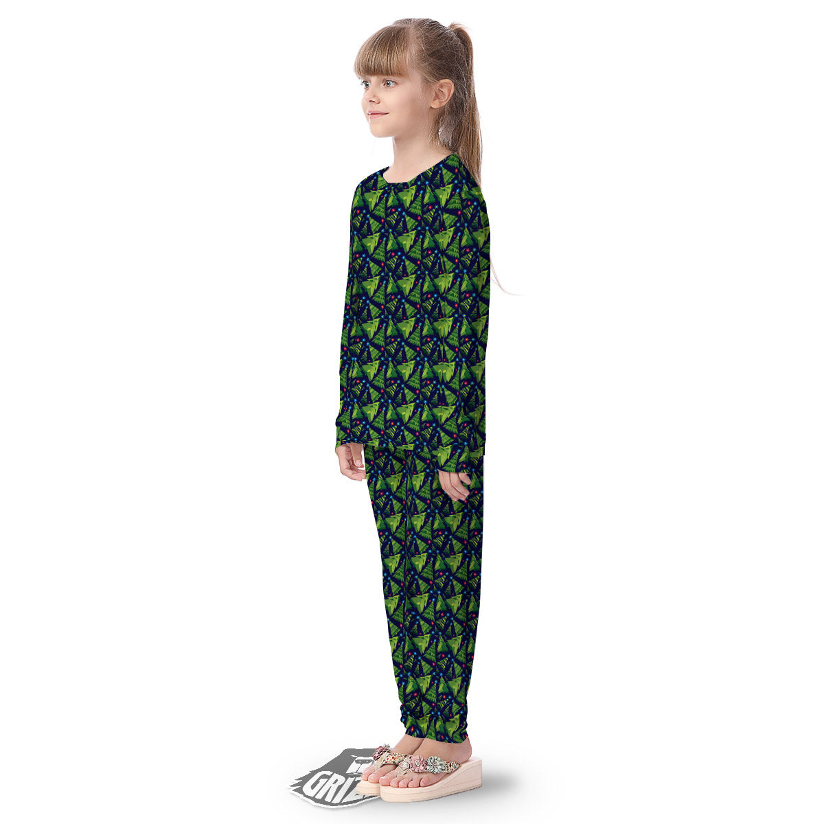 Star And Christmas Tree Print Pattern Kid's Pajamas-grizzshop