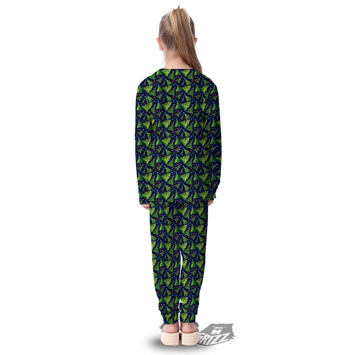 Star And Christmas Tree Print Pattern Kid's Pajamas-grizzshop