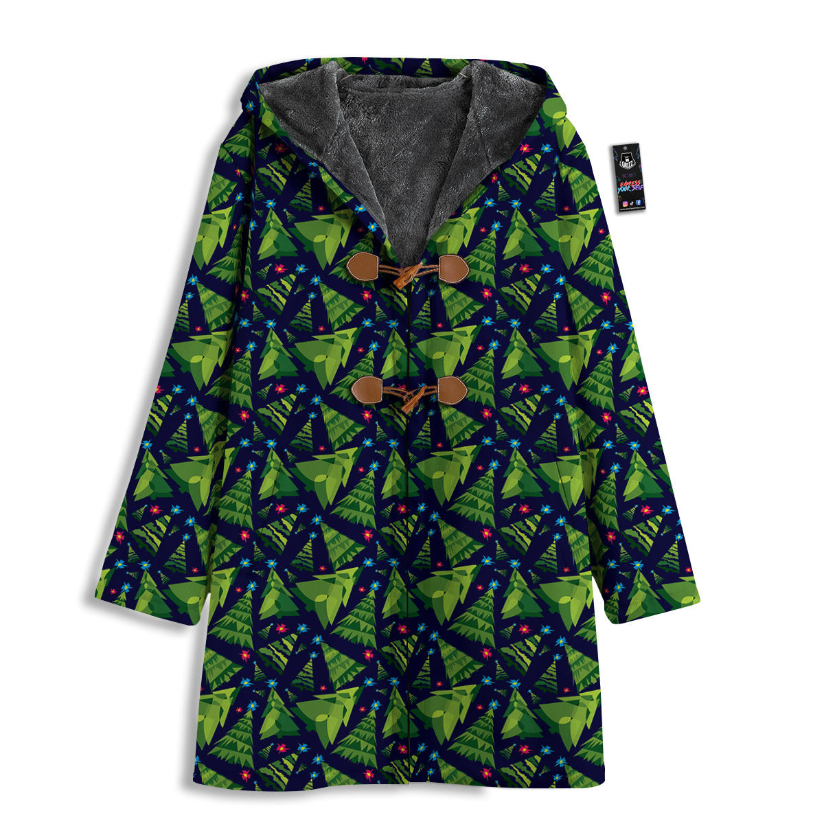 Star And Christmas Tree Print Pattern Men's Windbreaker Jacket-grizzshop