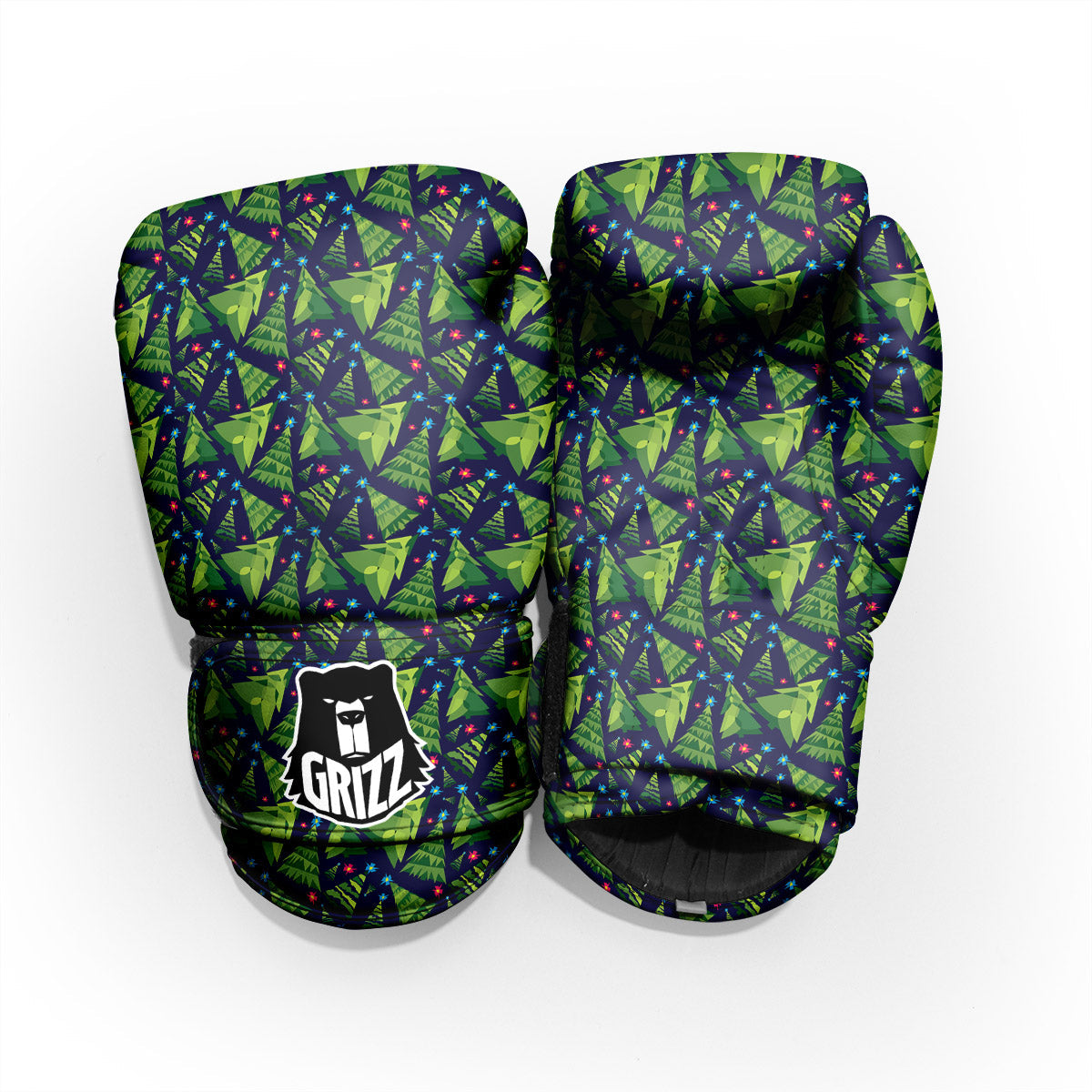 Star And Christmas Tree Print Pattern Pro Boxing Glove