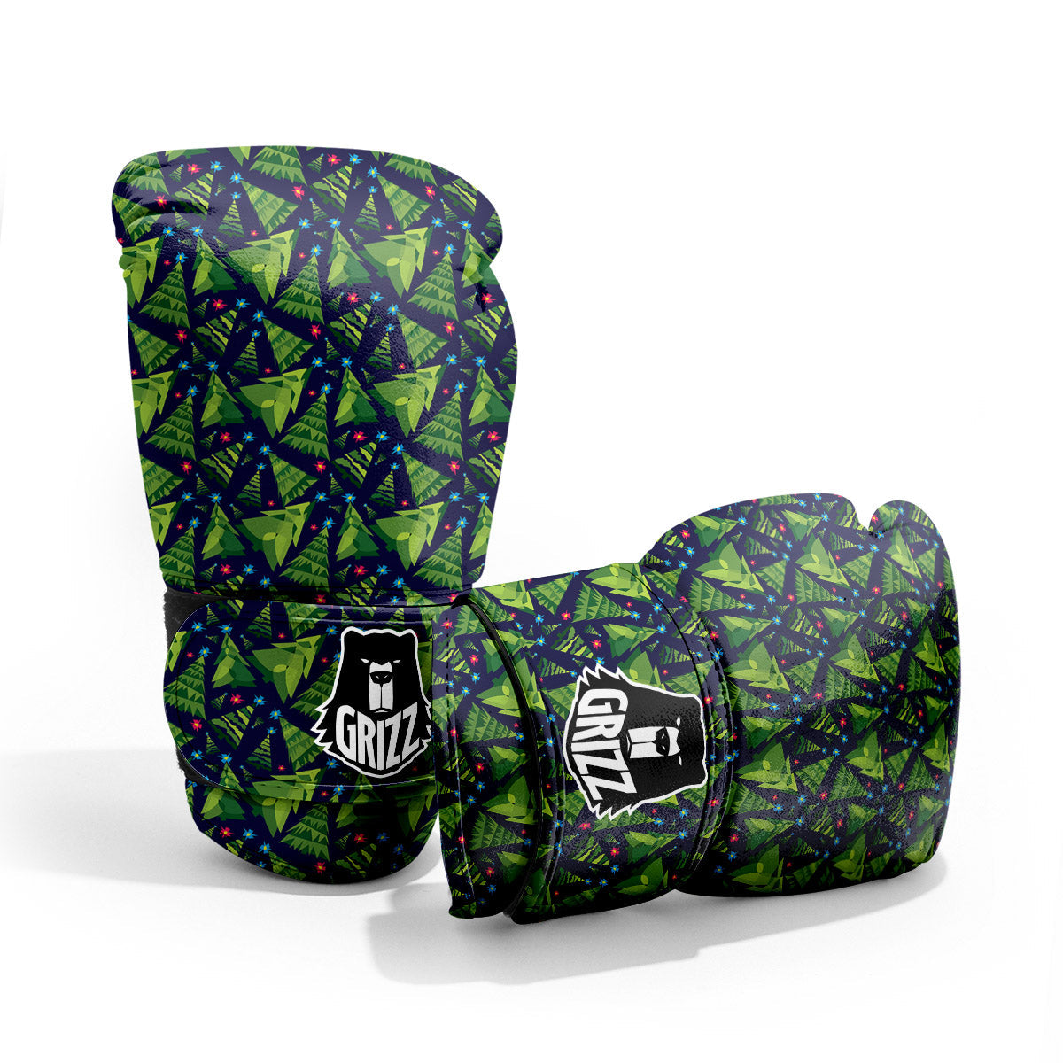 Star And Christmas Tree Print Pattern Pro Boxing Glove