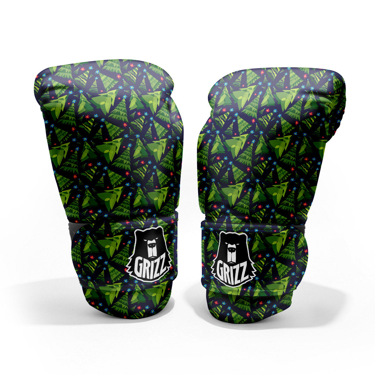 Star And Christmas Tree Print Pattern Pro Boxing Glove