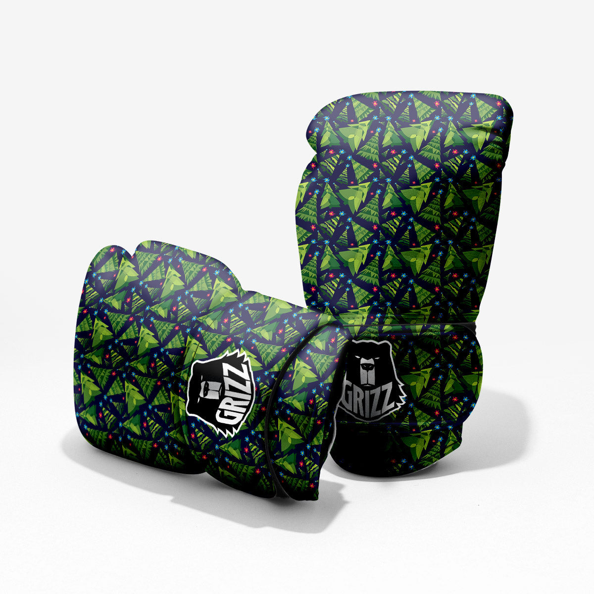 Star And Christmas Tree Print Pattern Pro Boxing Glove