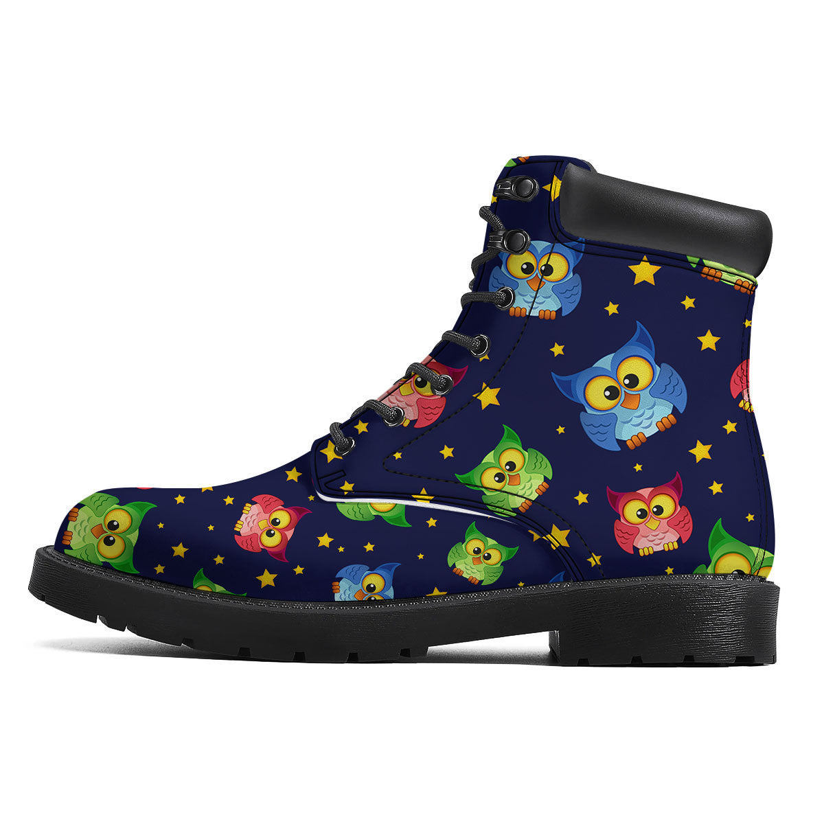 Star And Owl Print Pattern Boots-grizzshop