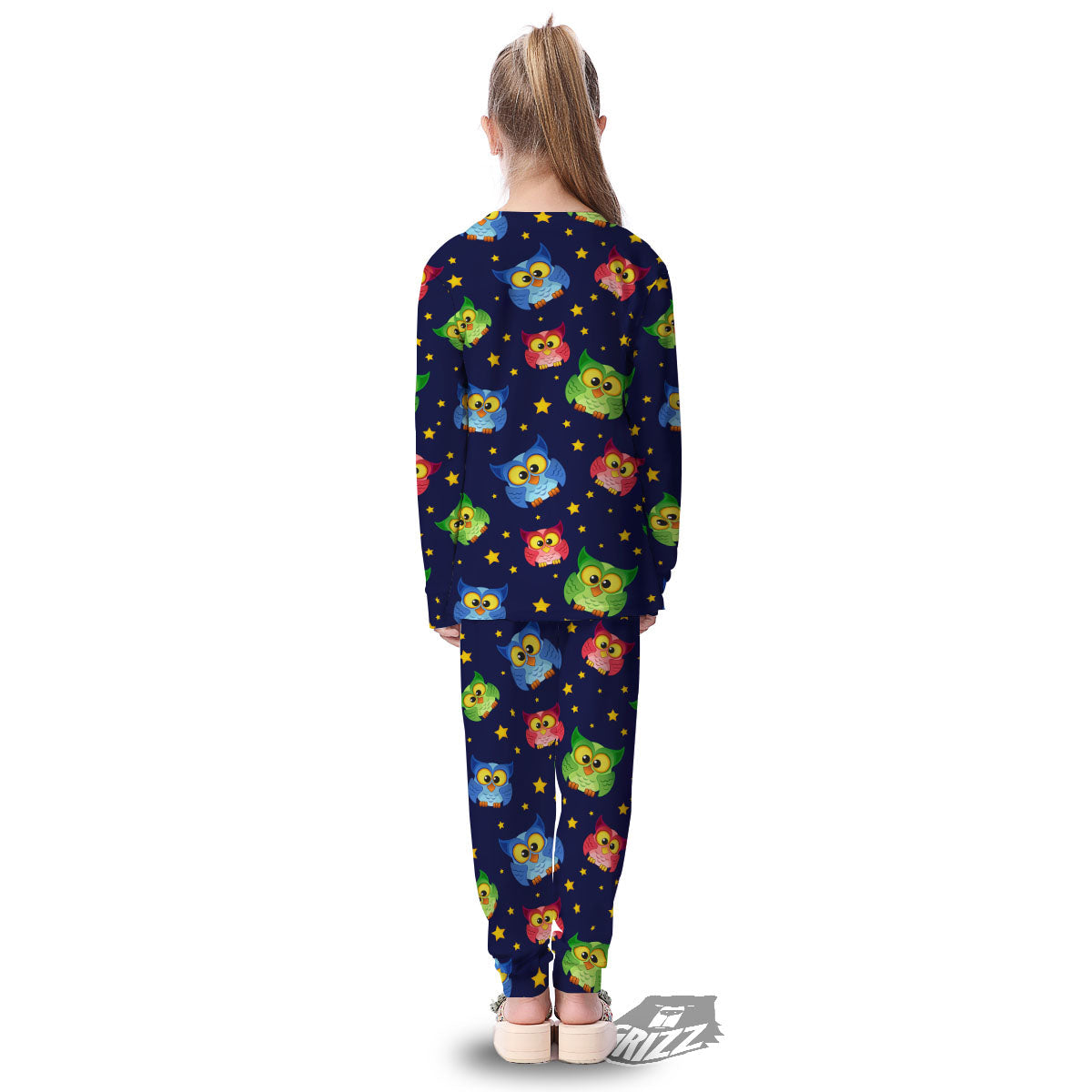 Star And Owl Print Pattern Kid's Pajamas-grizzshop