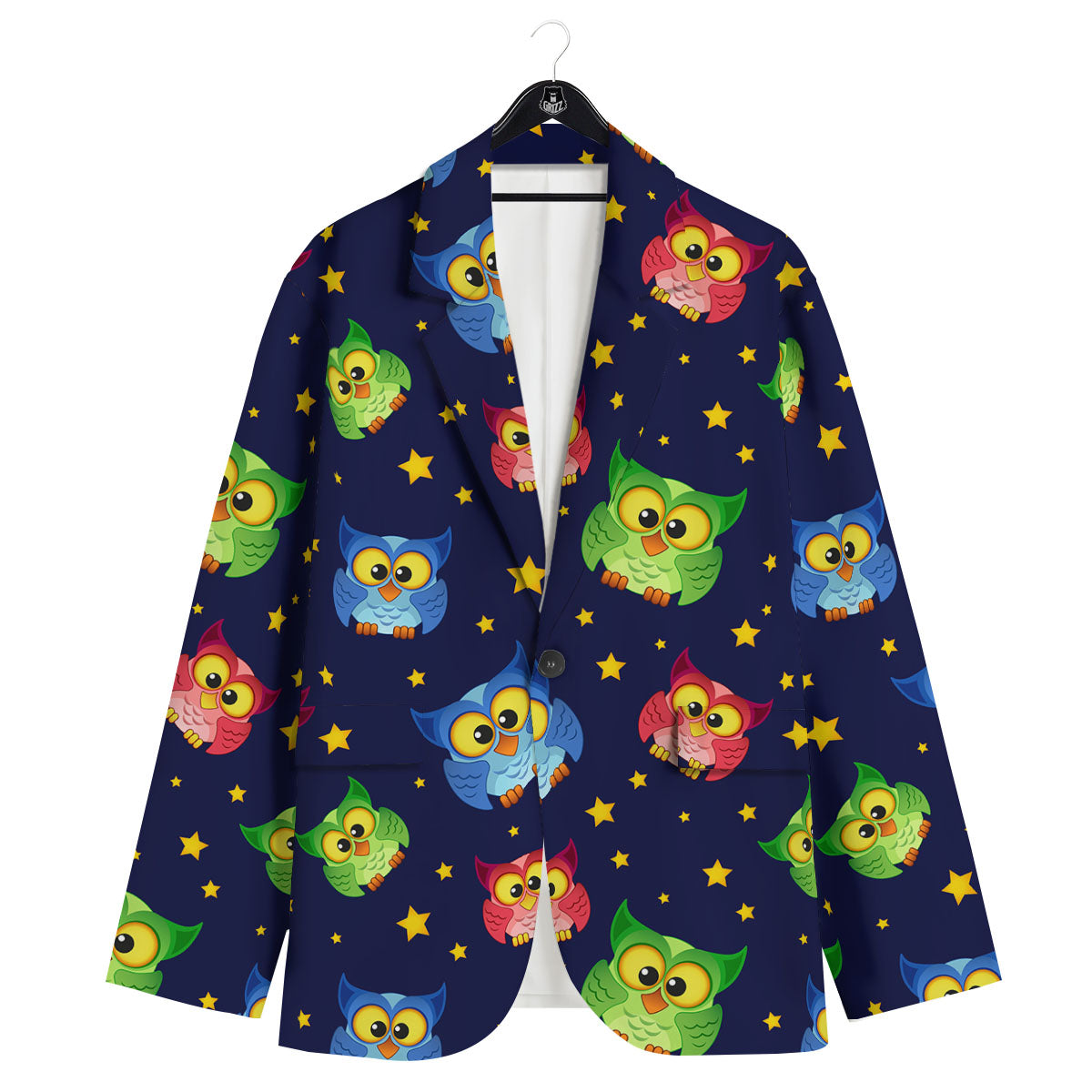 Star And Owl Print Pattern Men's Sport Coat-grizzshop