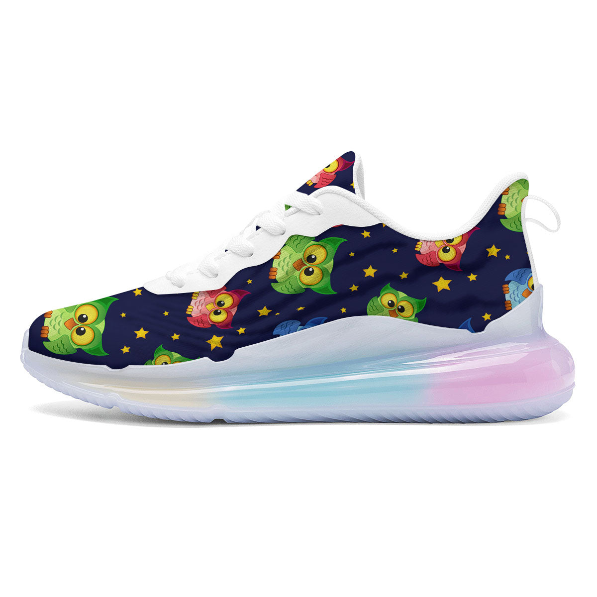 Star And Owl Print Pattern Running Sneakers-grizzshop