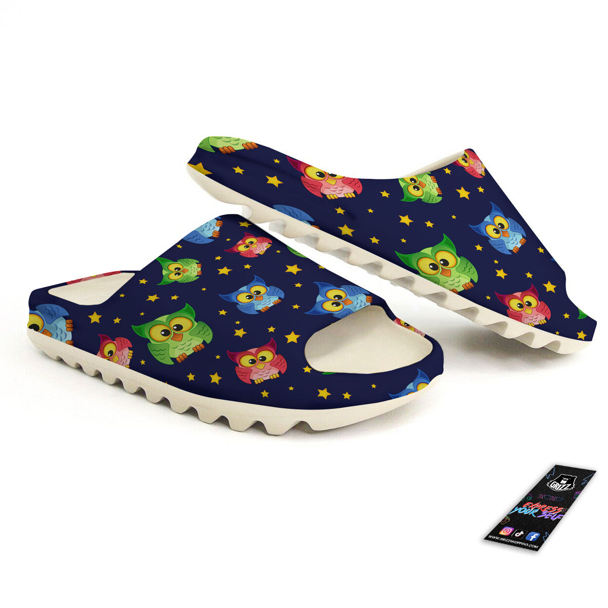 Star And Owl Print Pattern Sandals-grizzshop