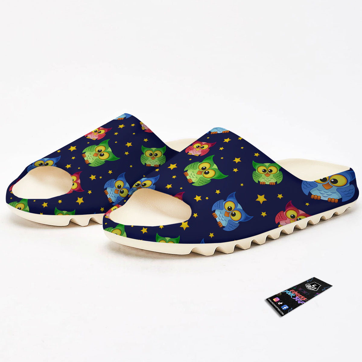 Star And Owl Print Pattern Sandals-grizzshop