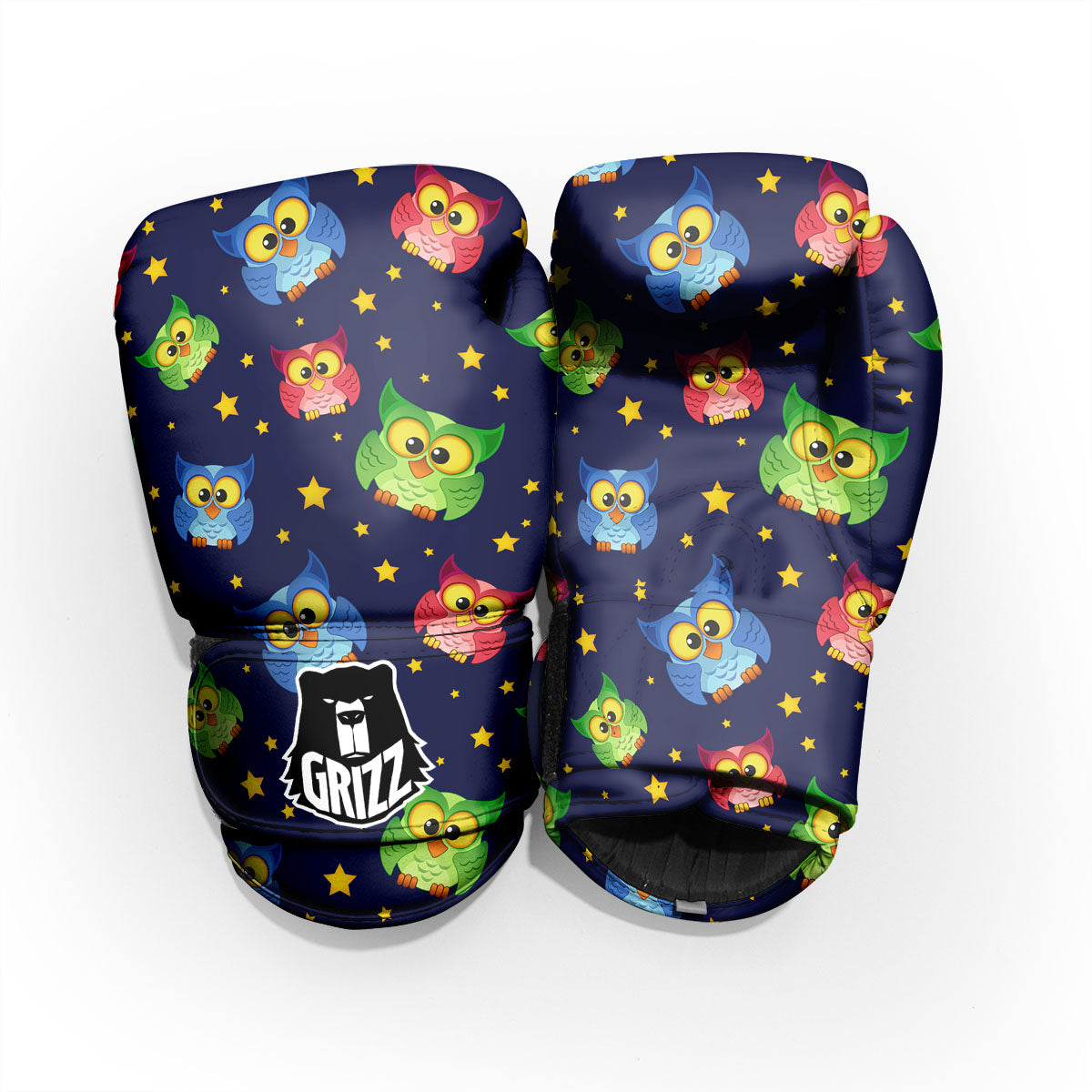 Star And Owl Print Pattern Pro Boxing Glove