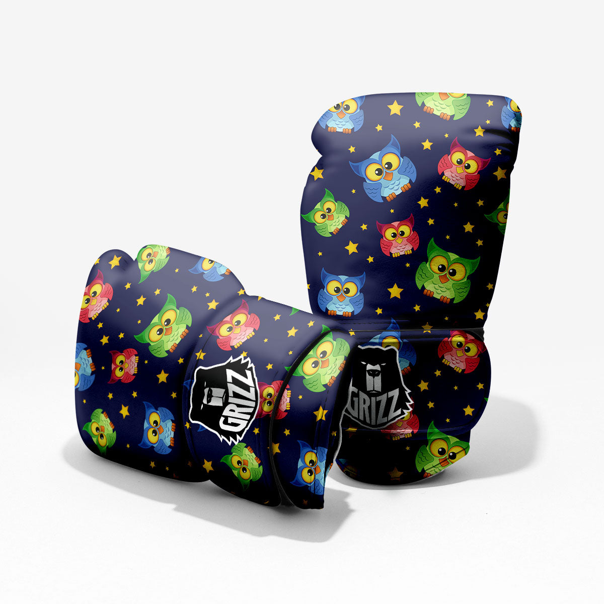 Star And Owl Print Pattern Pro Boxing Glove