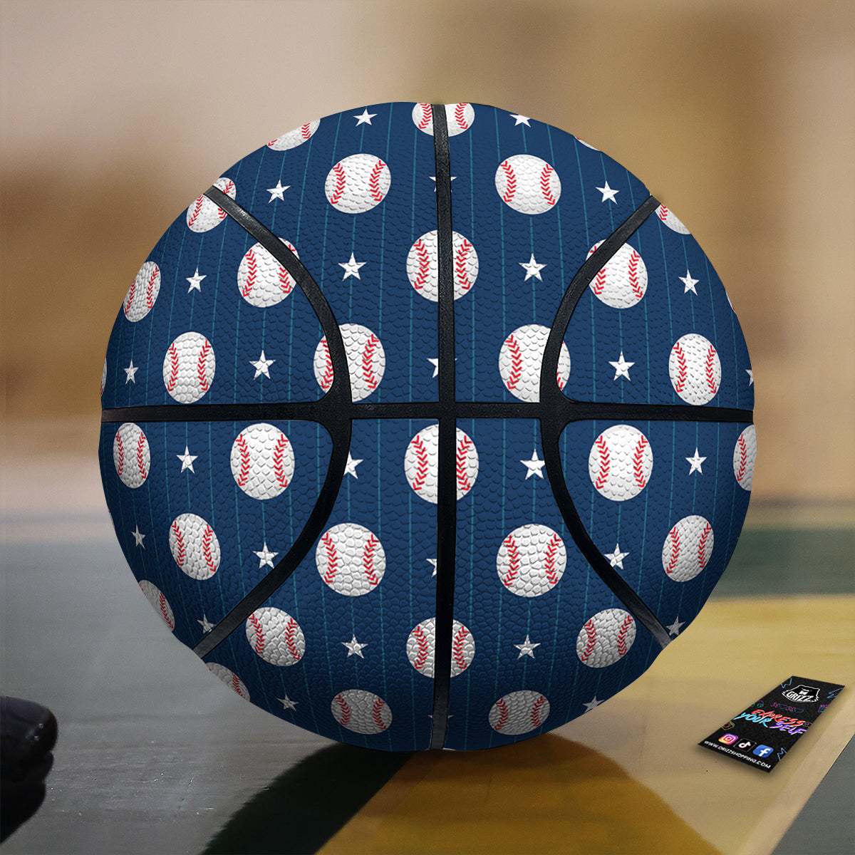 Star Baseballs Print Pattern Basketball-grizzshop