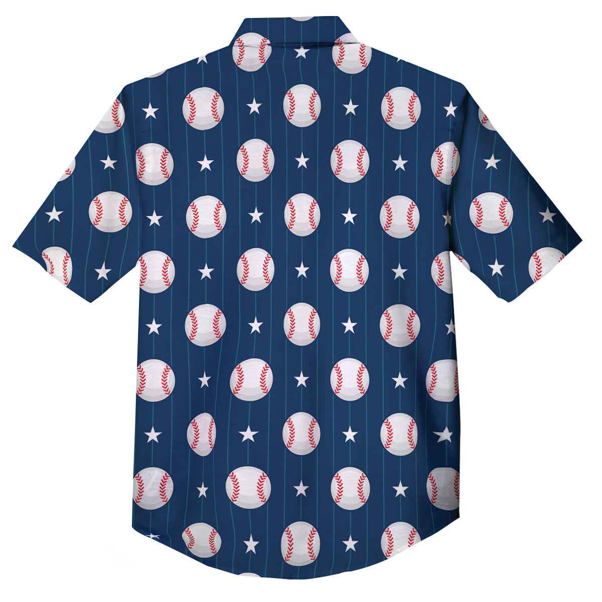 Star Baseballs Print Pattern Button Up Shirt-grizzshop