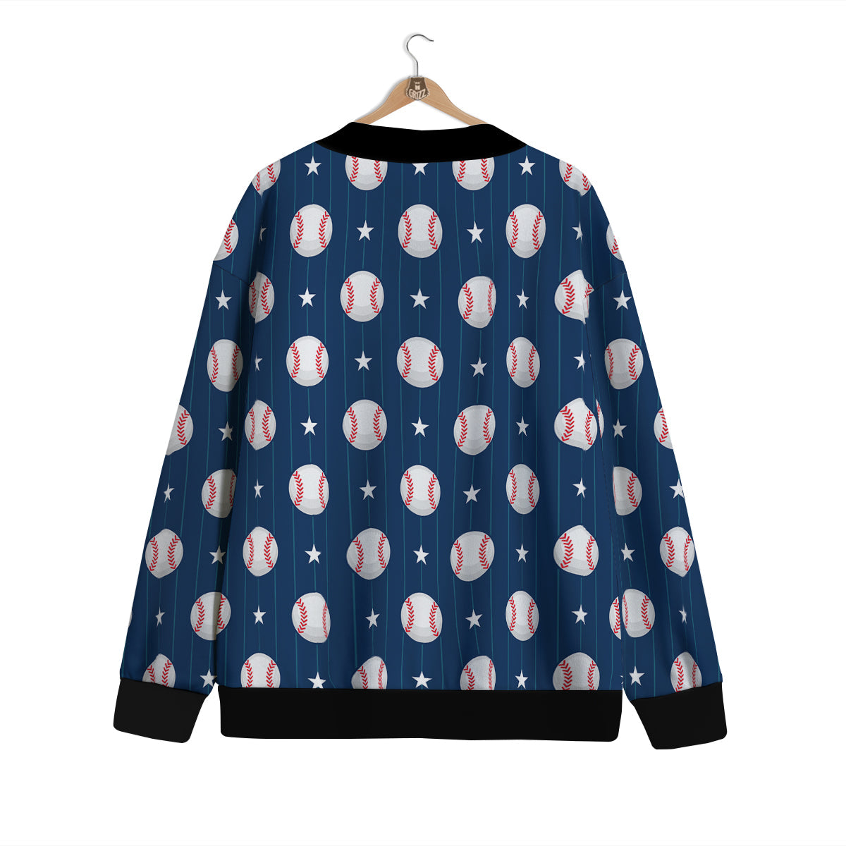 Star Baseballs Print Pattern Cardigan-grizzshop