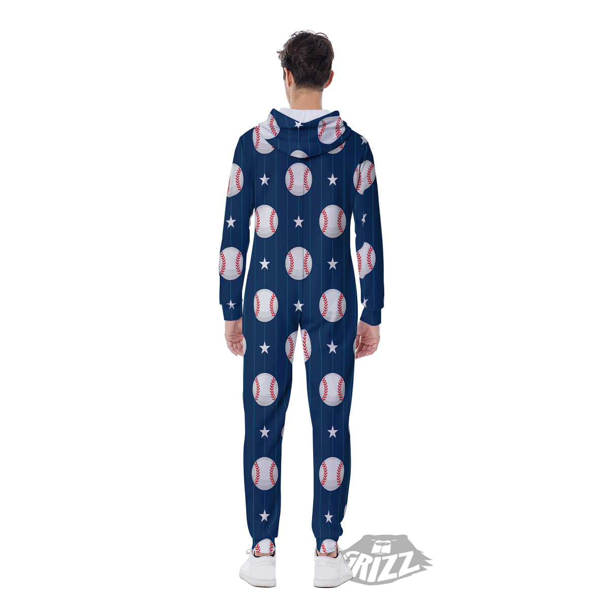 Star Baseballs Print Pattern Men's Jumpsuit-grizzshop