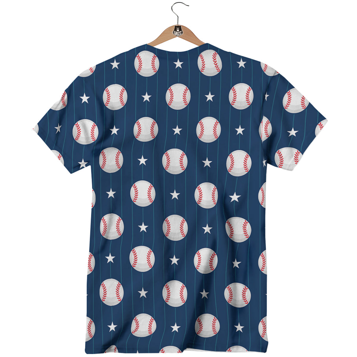 Star Baseballs Print Pattern T-Shirt-grizzshop
