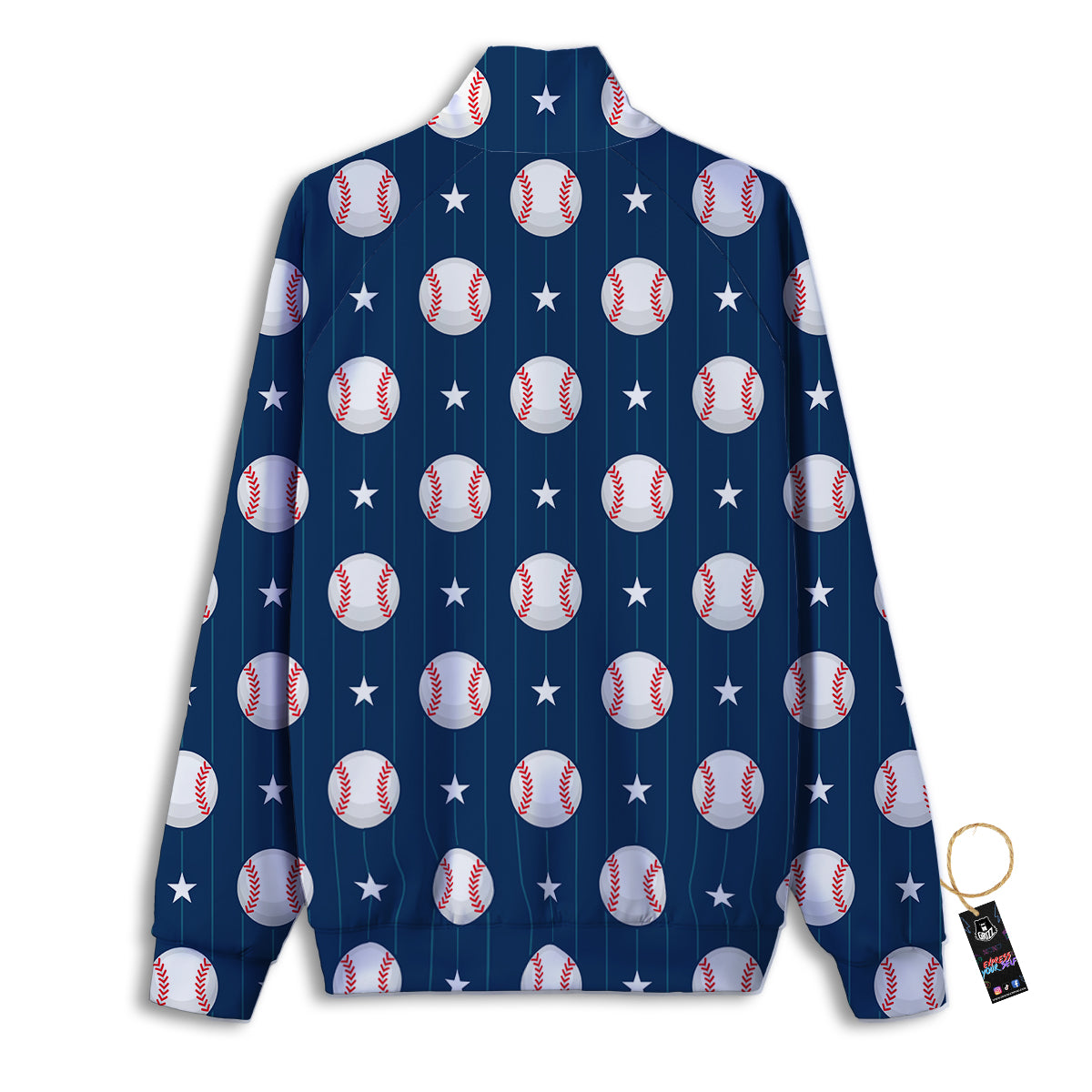 Star Baseballs Print Pattern Track Jacket-grizzshop