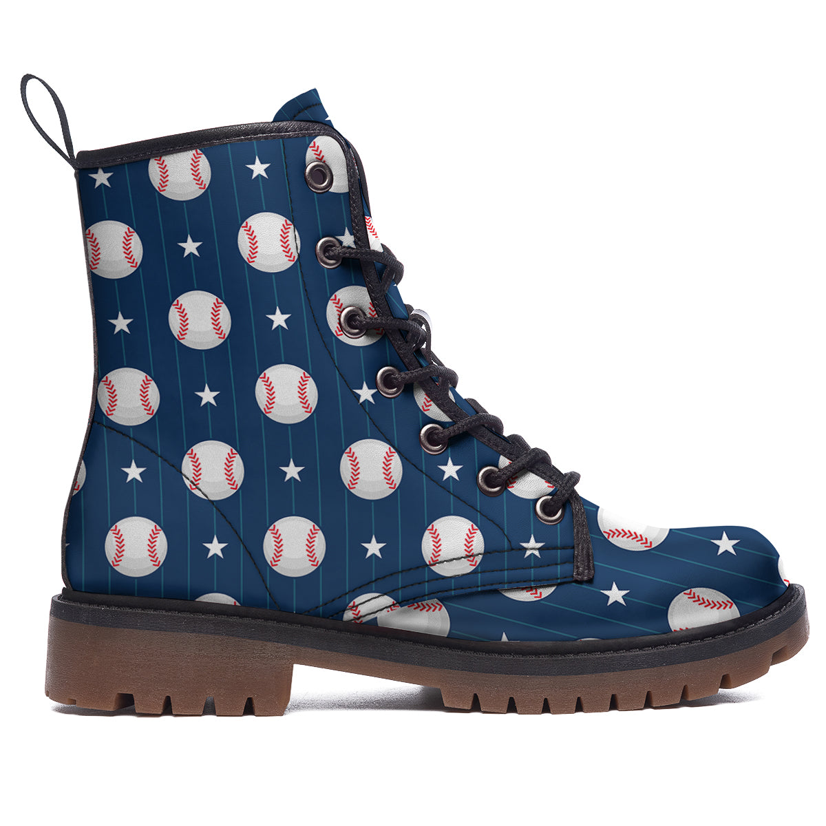 Star Baseballs Print Pattern Work Boots-grizzshop