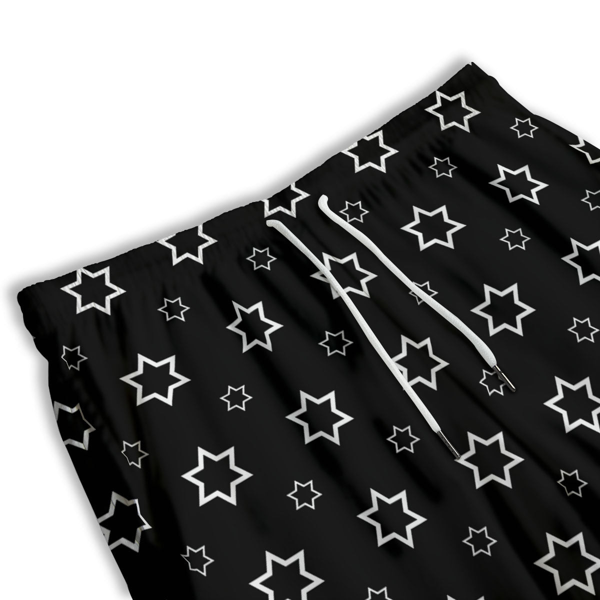 Star Black And White Print Pattern Men's Athletic Shorts