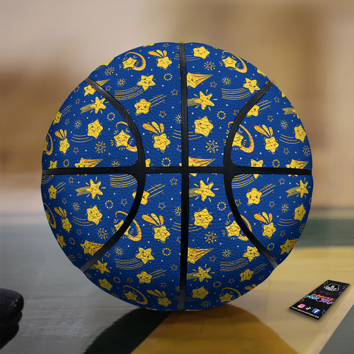 Star Cartoon Print Pattern Basketball-grizzshop