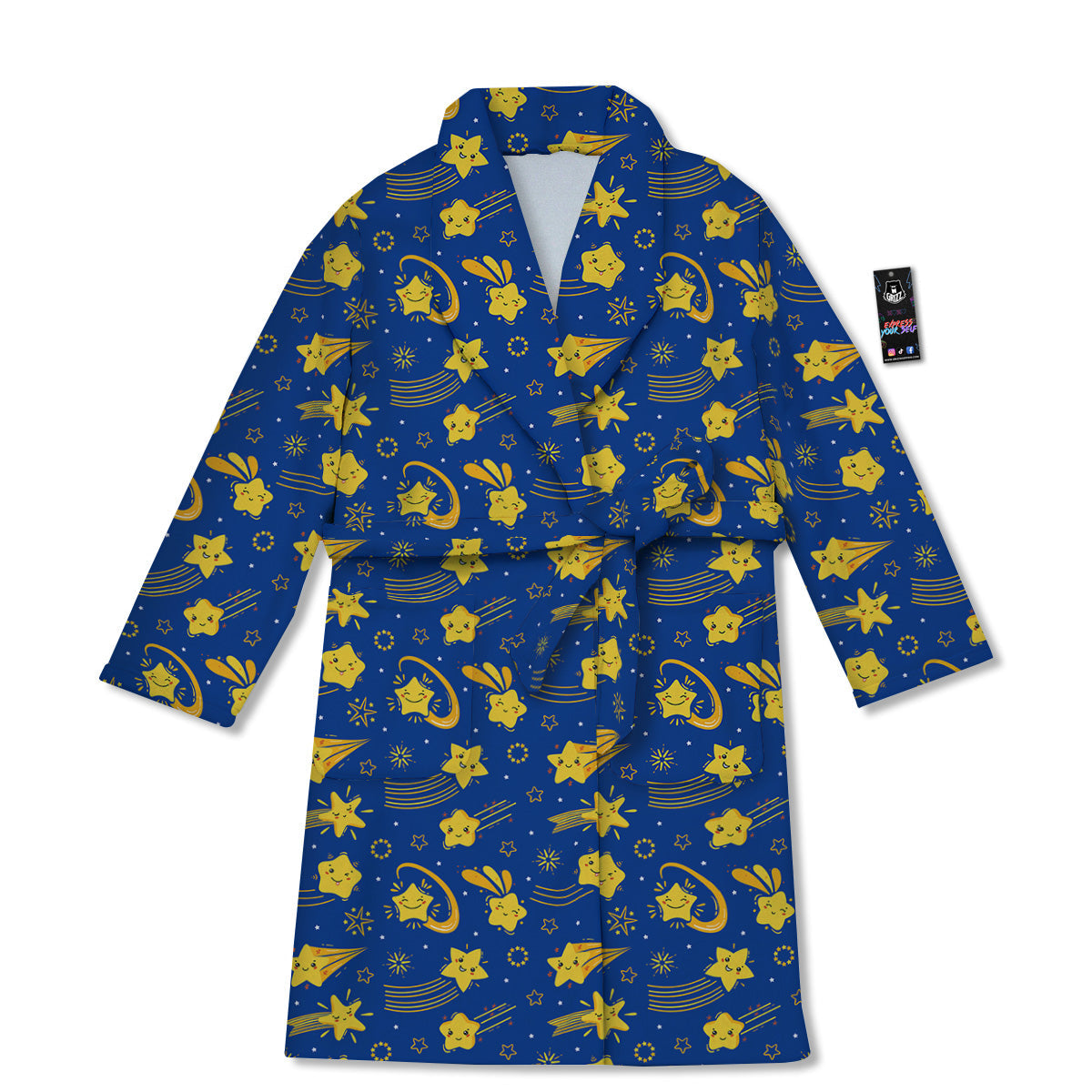 Star Cartoon Print Pattern Bathrobe-grizzshop