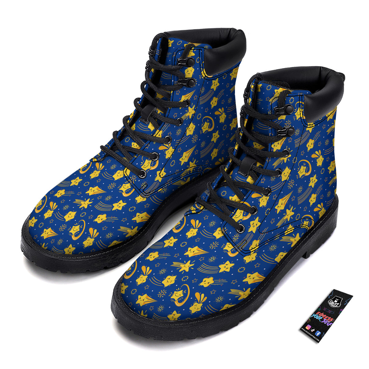 Star Cartoon Print Pattern Boots-grizzshop