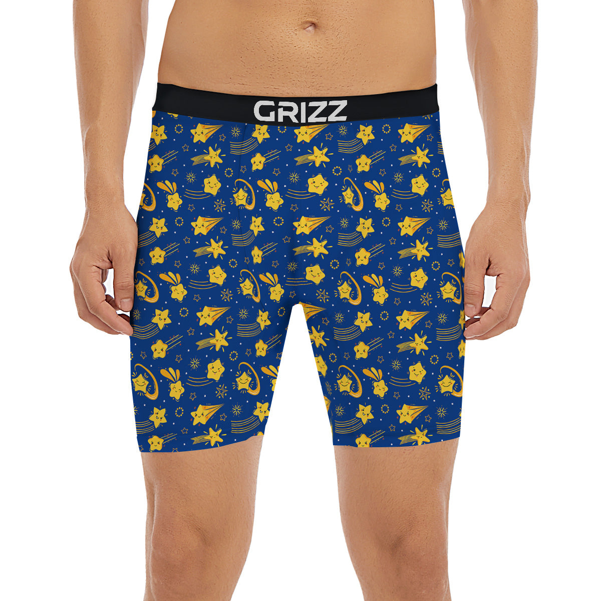 Star Cartoon Print Pattern Boxer Briefs-grizzshop