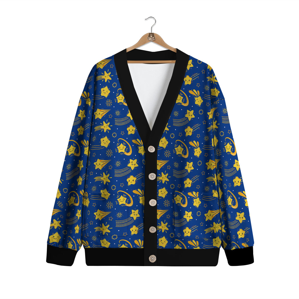 Star Cartoon Print Pattern Cardigan-grizzshop